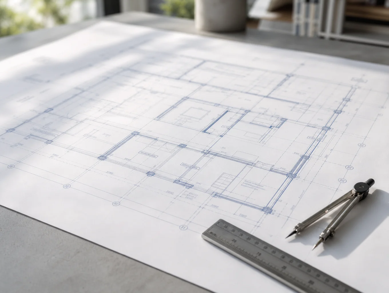Conceptual interior design floor plan and mood board analysis
